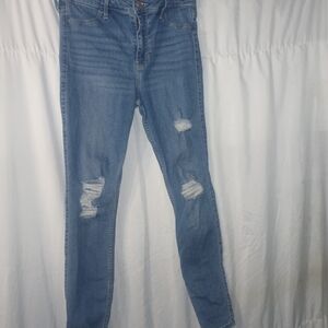 Hollister Distressed Blue Skinny Jeans